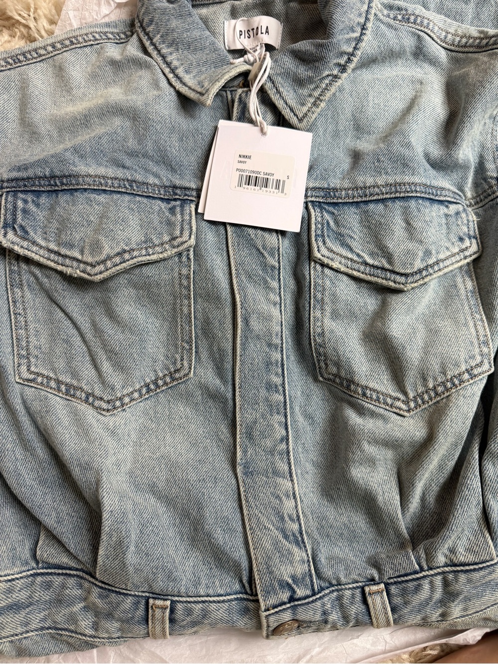 NET Pistola Nikki Denim Long Sleeved Jumpsuit ~ Size S Available Retail $238 - Picture 6 of 8